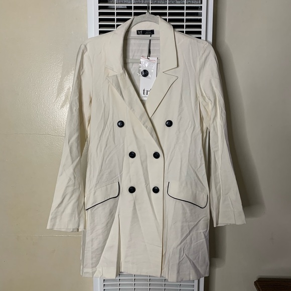 FINAL! NWT Cream Zara Double Breasted Blazer Dress - Picture 2 of 5